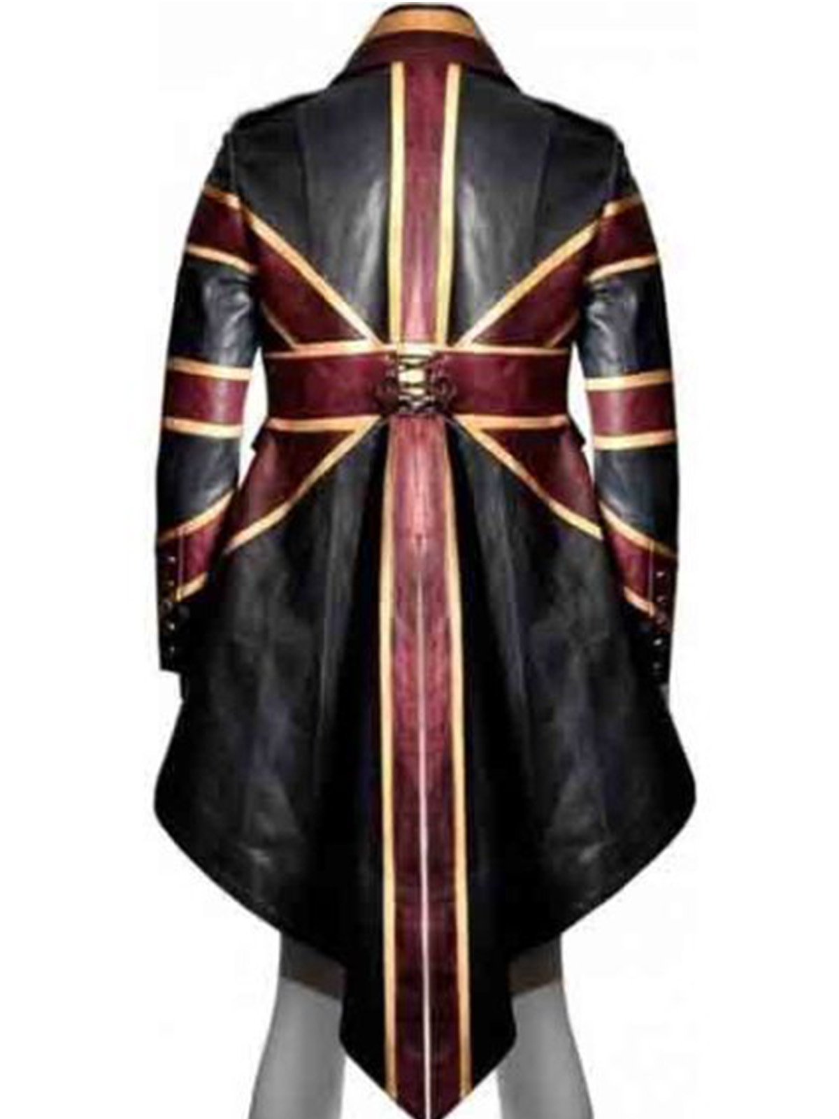 UK Flag Vintage Union Jack Tail Leather Coat