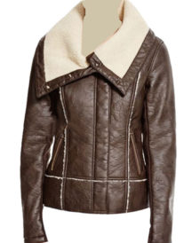 Vegan Leather Jacket With Collar