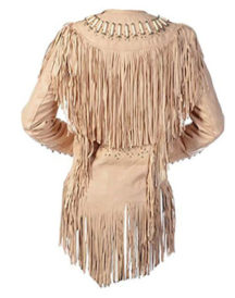 Women Western With Fringes Beads Bones Jacket Women Western With Fringes Beads Bones Jacket