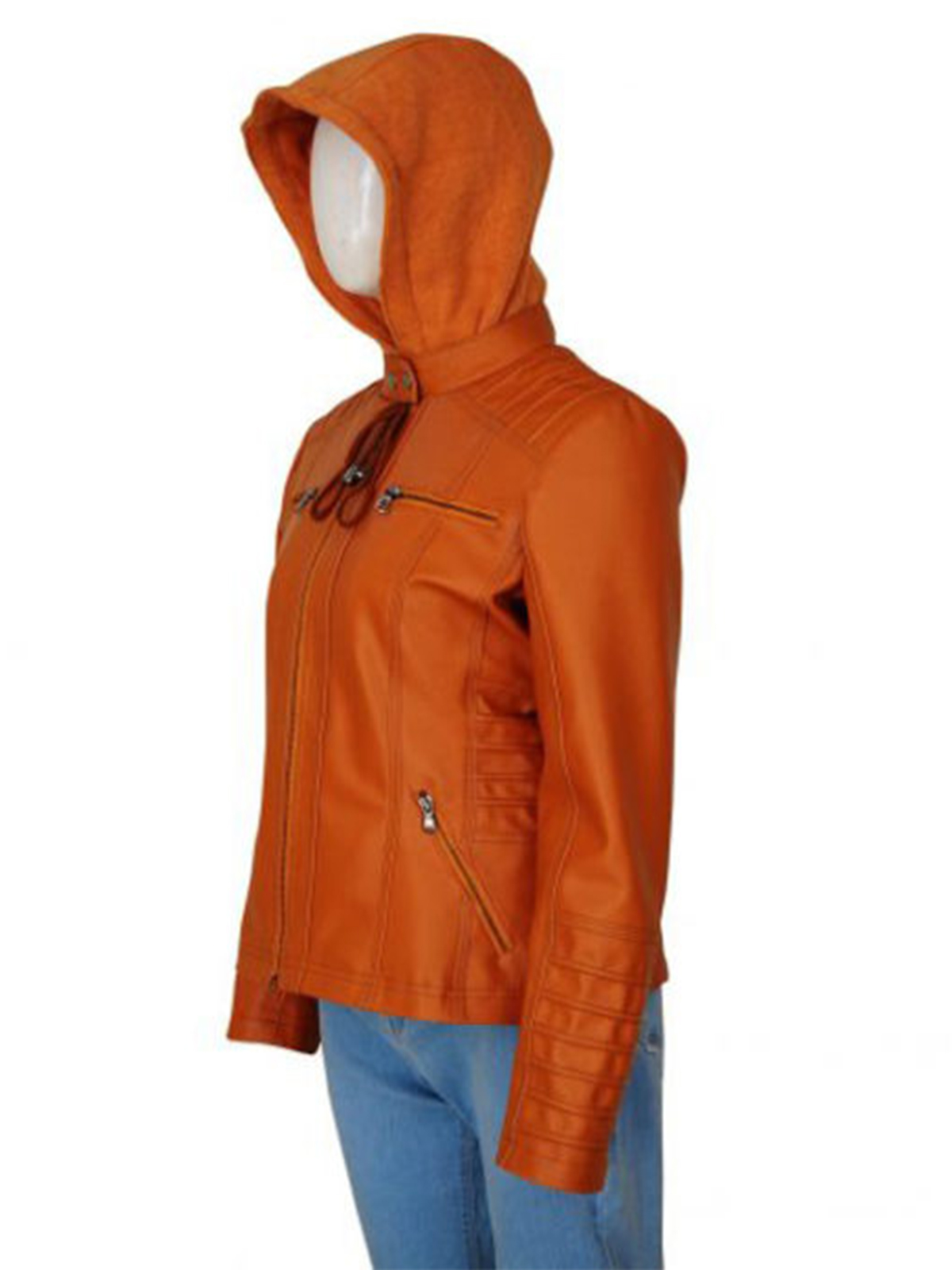Women’s Removable Hooded Brown Jacket