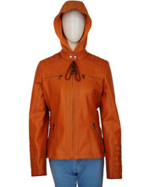 Women’s Removable Hooded Brown Jacket