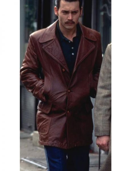 Johnny Depp as Donnie Brasco Classic Leather Coat - Stars Jackets