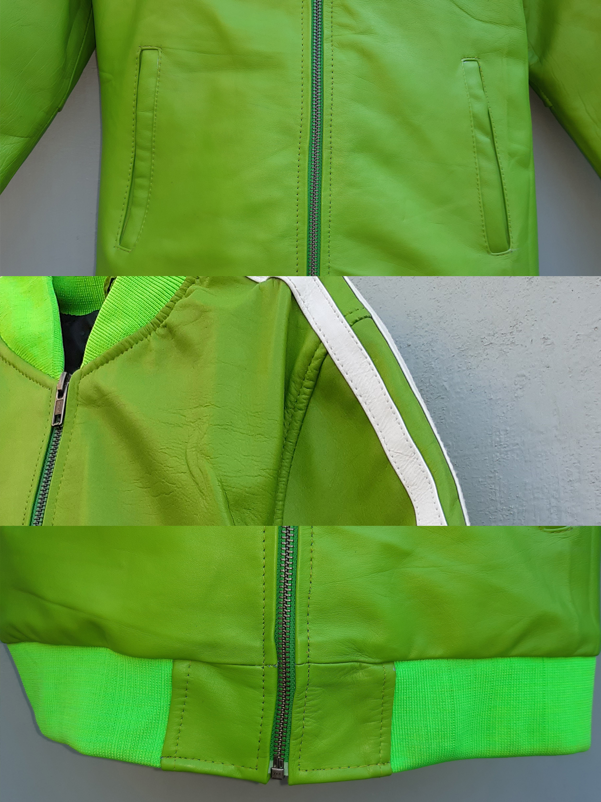 Pharrell Williams 2014 Green Leather Jacket