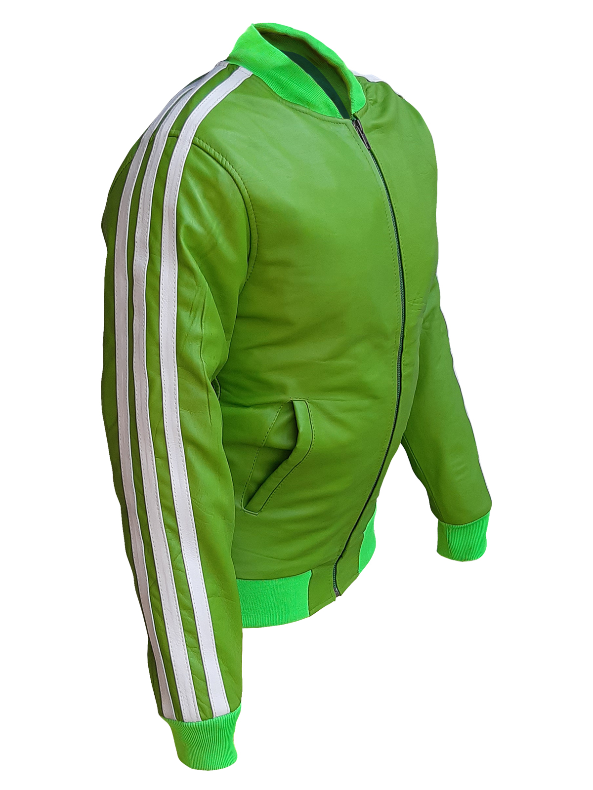 Pharrell Williams 2014 Green Leather Jacket