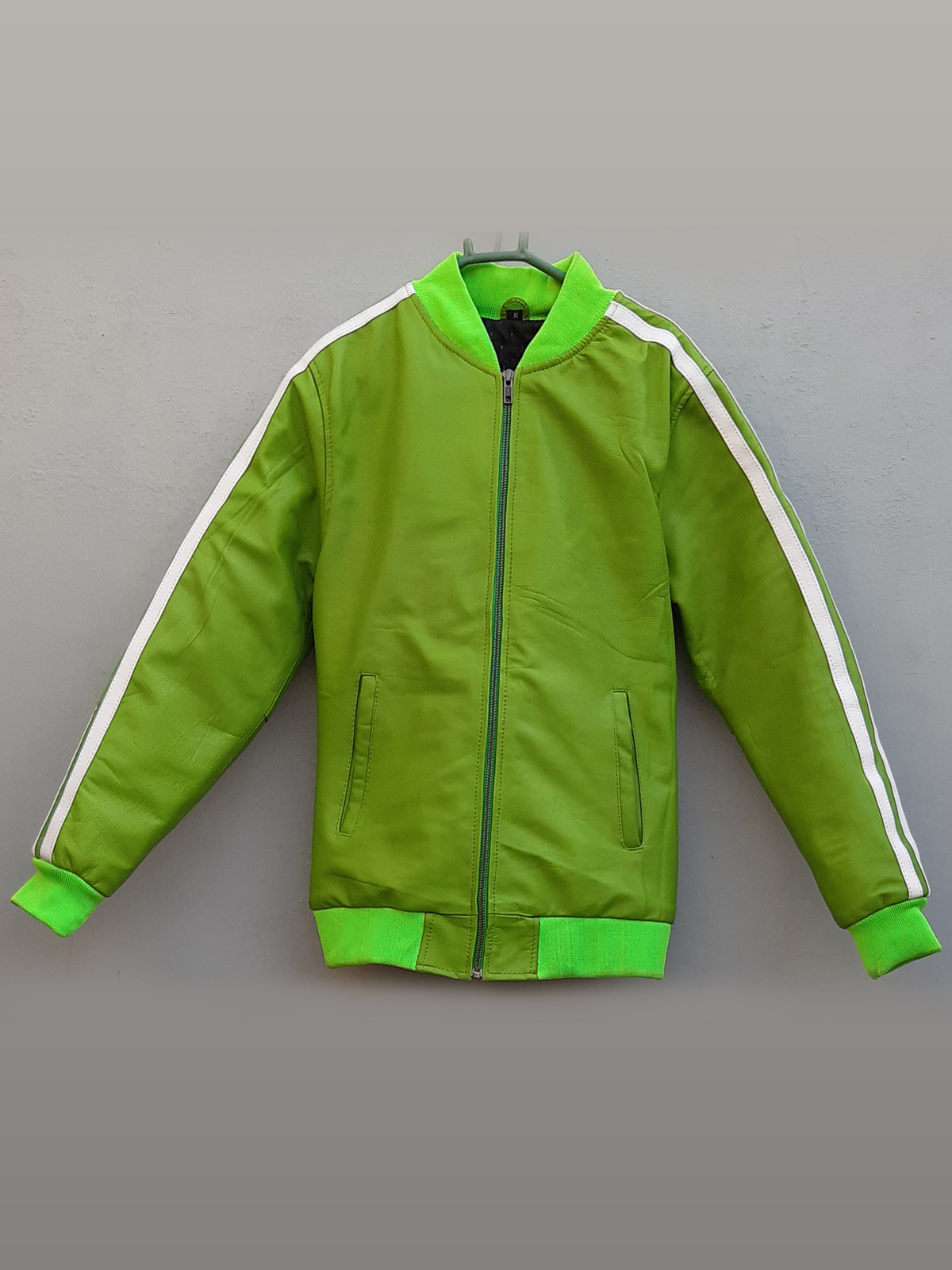 Pharrell Williams 2014 Green Leather Jacket