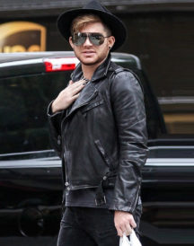 Adam Lambert Biker Black Leather Jacket