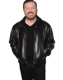 After Life Ricky Gervais Fur Leather Jacket