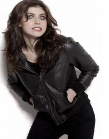 Alexandra Daddario Leather Black Jacket Alexandra Daddario Leather Black Jacket