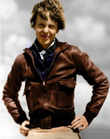 Amelia Earhart Brown Bomber Leather Jacket
