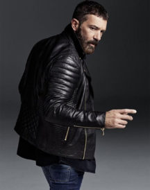 Antonio Banderas Padded Design Motorcycle Black Jacket Antonio Banderas Padded Design Motorcycle Black Jacket