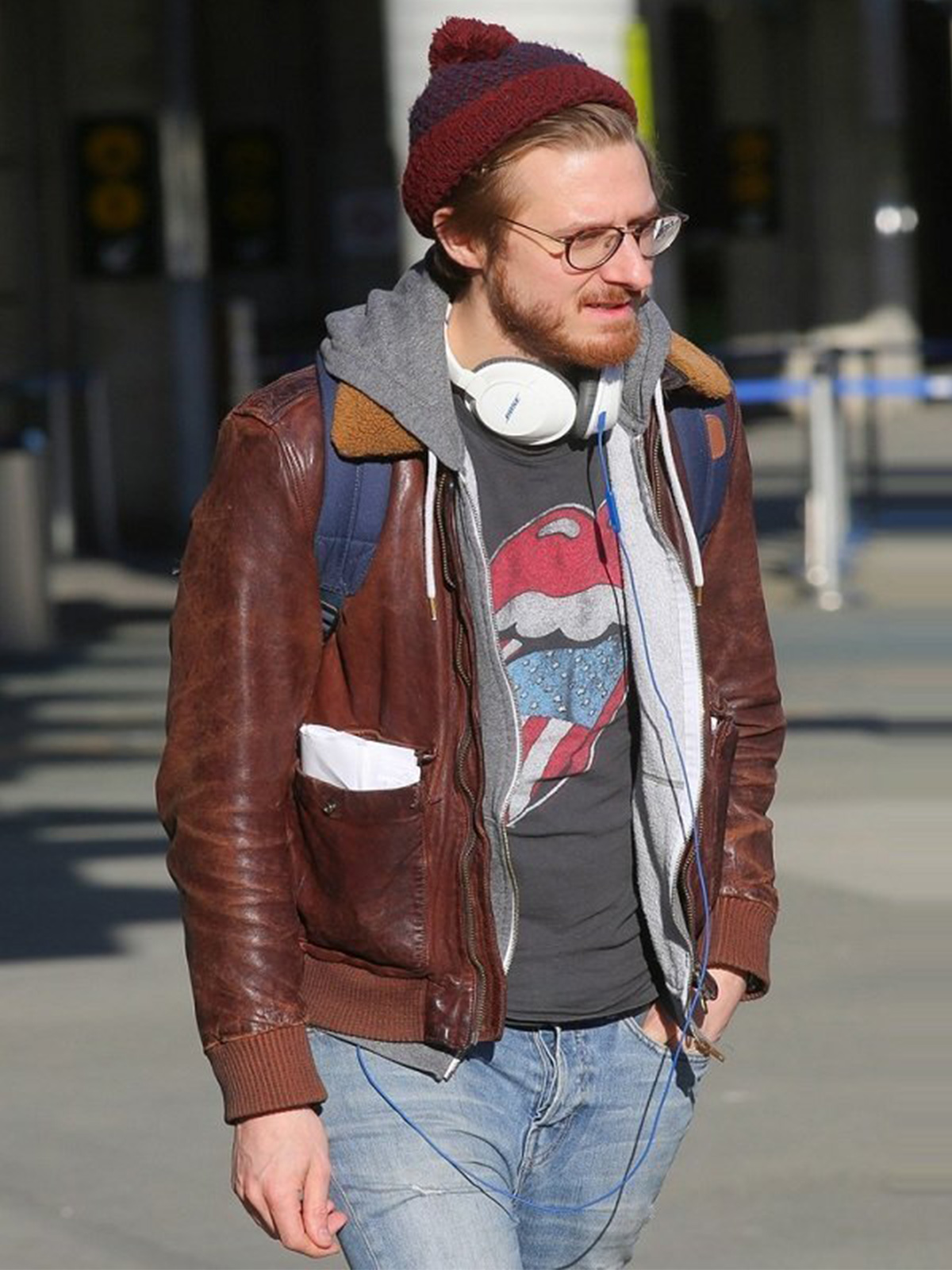 Arthur Darvill Bomber Leather Jacket