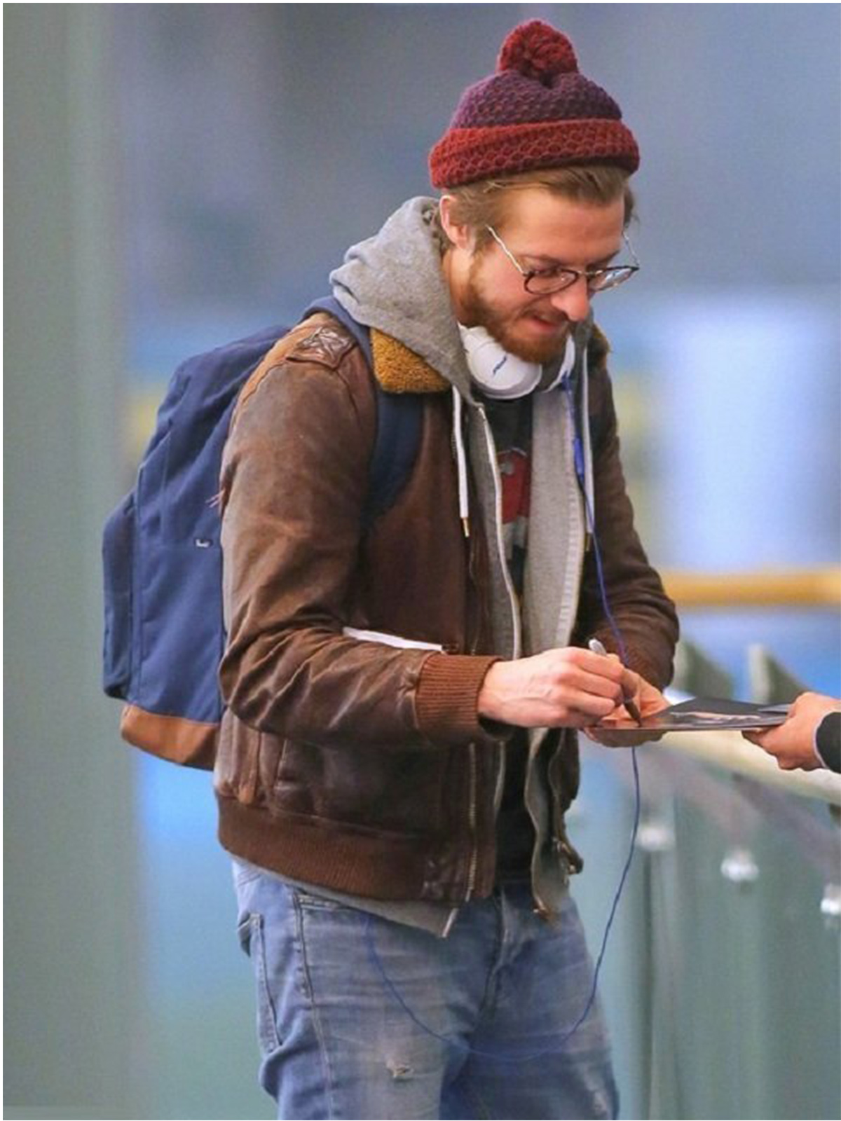 Arthur Darvill Bomber Leather Jacket