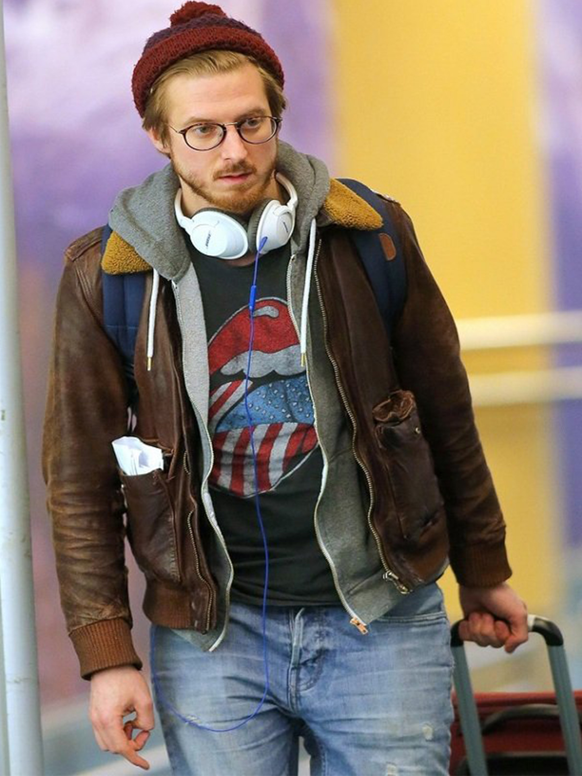 Arthur Darvill Bomber Leather Jacket
