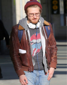 Arthur Darvill Bomber Leather Jacket