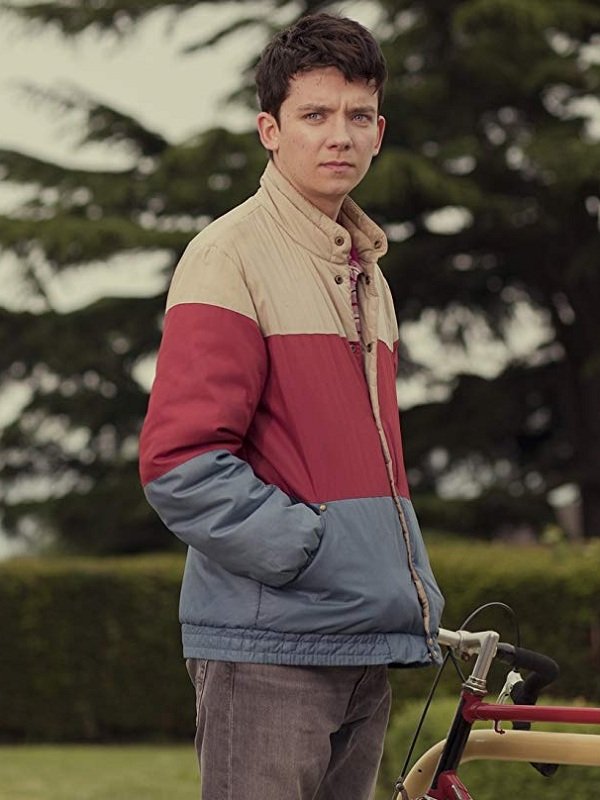 Asa Butterfield Sex Education Satin Bomber Jacket