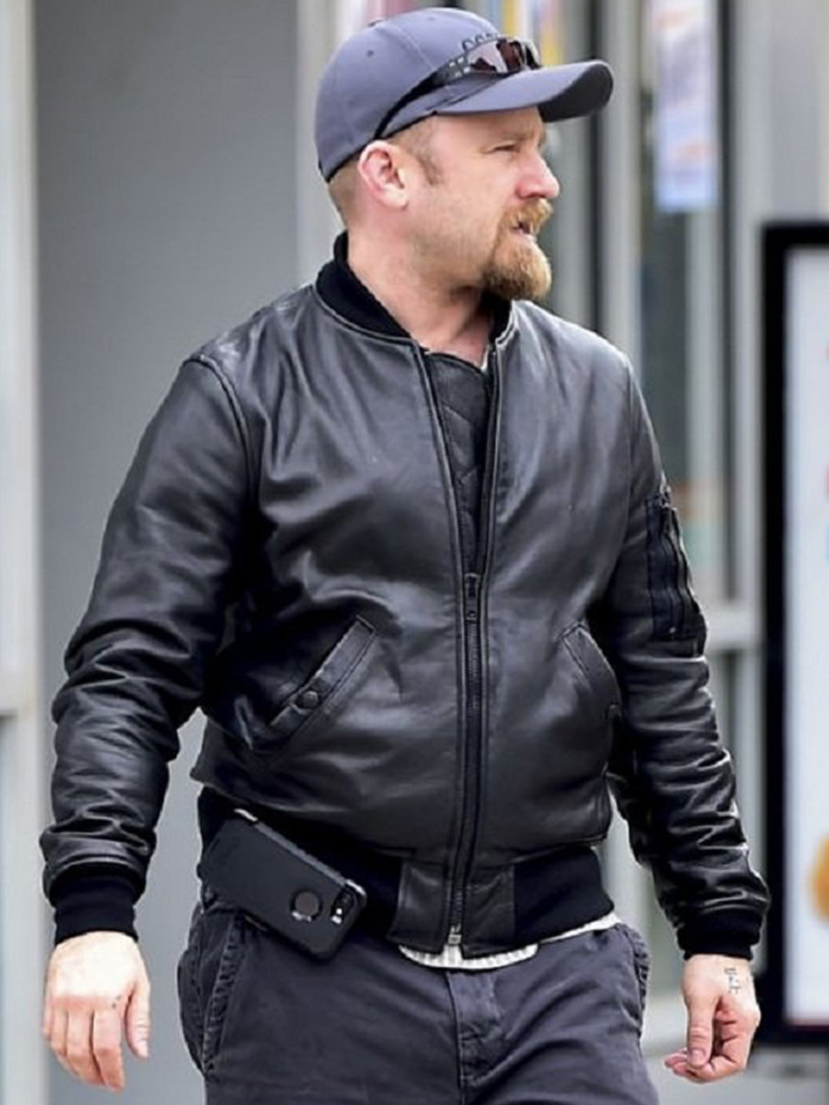 Ben Foster Bomber Leather Jacket