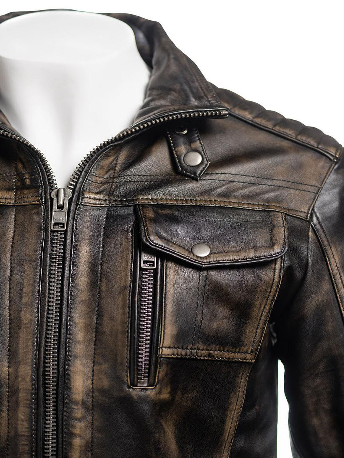 Men Vintage Biker Leather Jacket