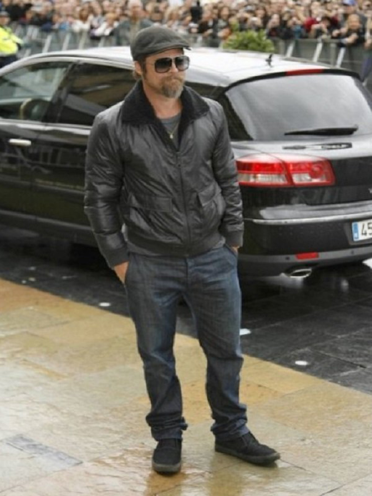 Brad Pitt Bomber Leather Jacket