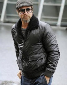 Brad Pitt Bomber Leather Jacket