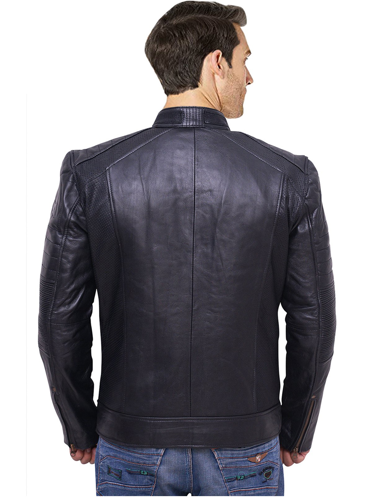 Cafe Racer Biker Leather Jacket