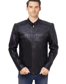 Cafe Racer Biker Leather Jacket