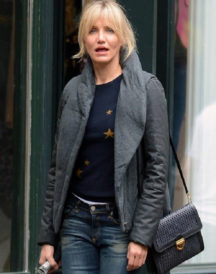 Cameron Diaz Stylish Grey Vest
