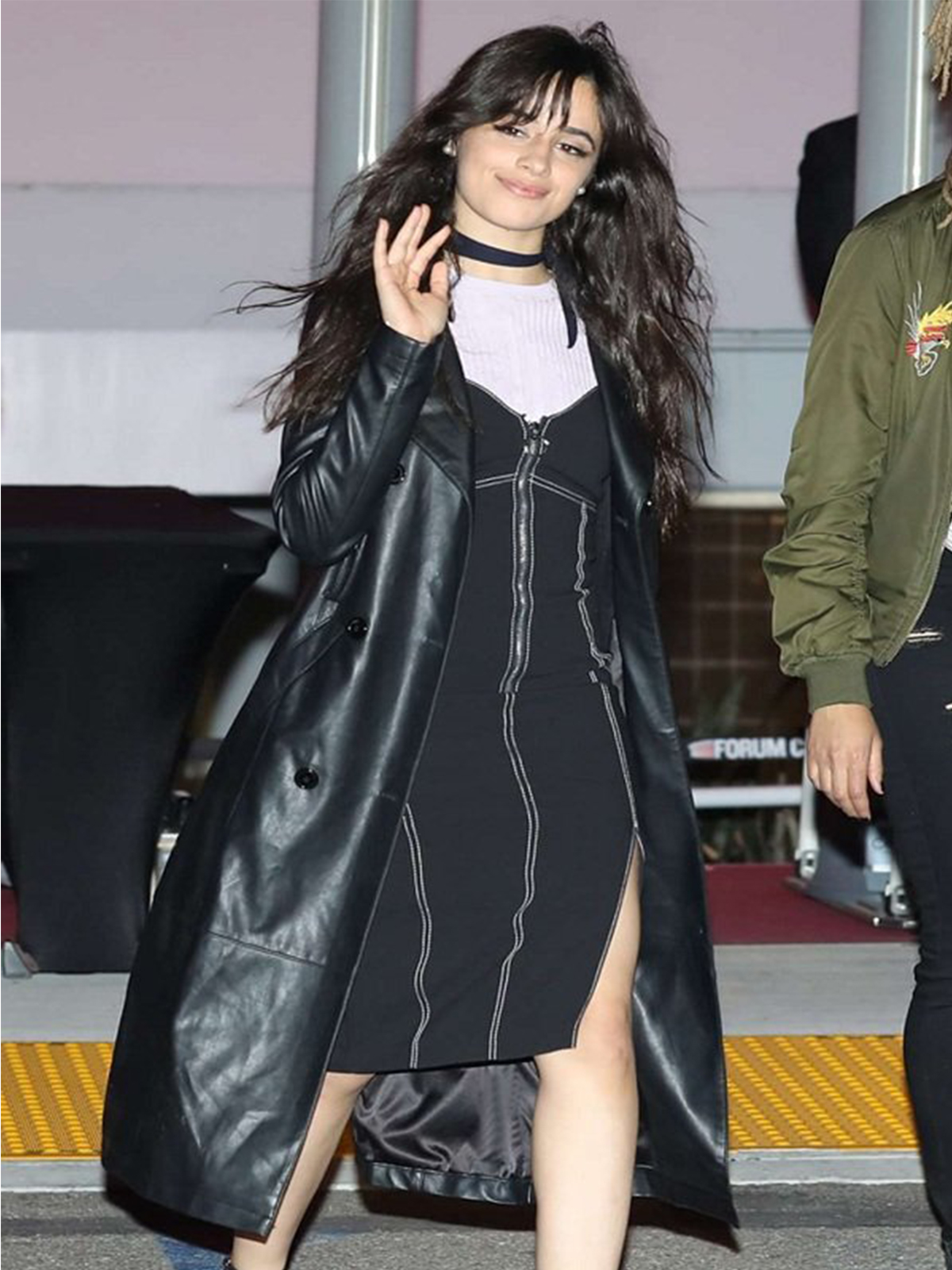 Camila Cabello Leather Trench Long Coat