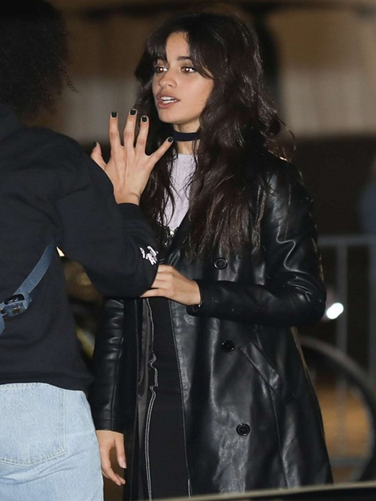 Camila Cabello Leather Trench Coat