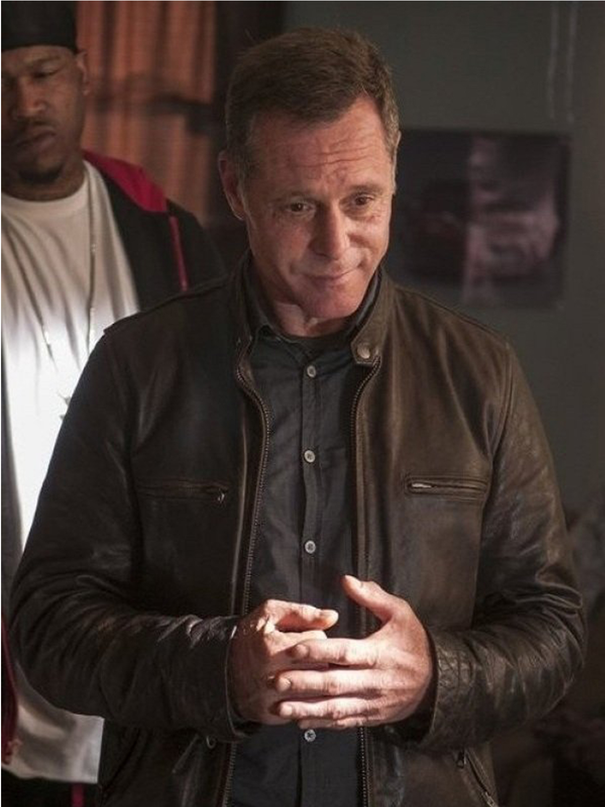 Jason Beghe Chicago PD Brown Leather Jacket