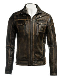 Men Vintage Biker Leather Jacket