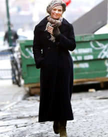 Uma Thurman Double Breasted Coat