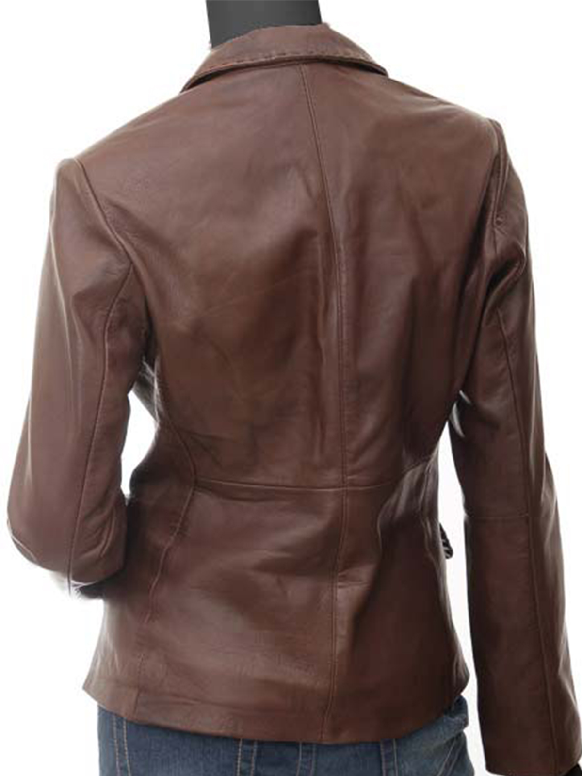 Iconic Brown Womens Leather Blazer Jacket