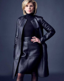 Christine Baranski Leather Trench Coat