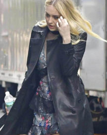 Dakota Fanning Oceans 8 Black Leather Coat