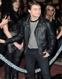 Daniel Radcliffe Biker Black Leather Jacket