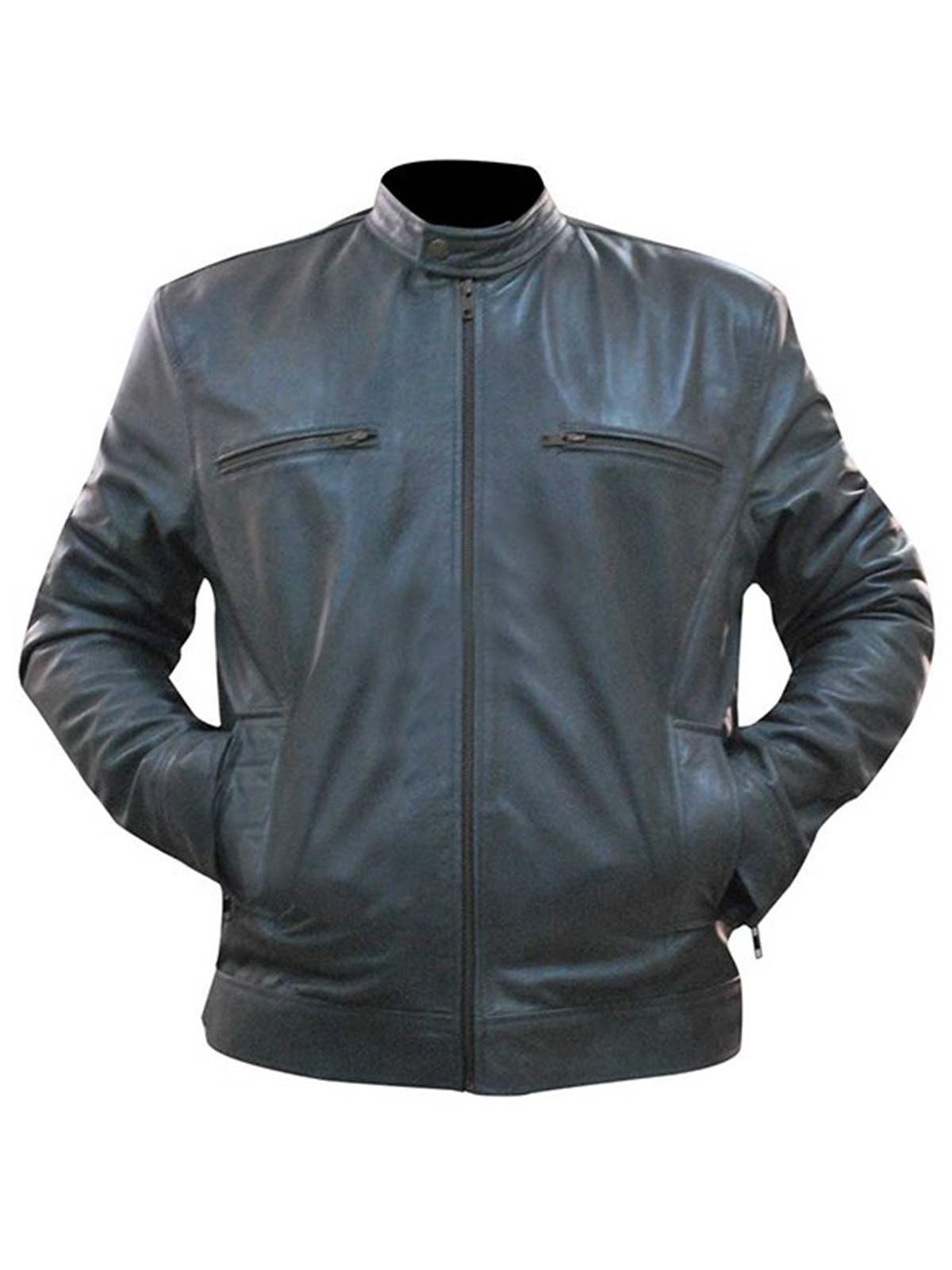Jonathan David Good Grey Leather Jacket