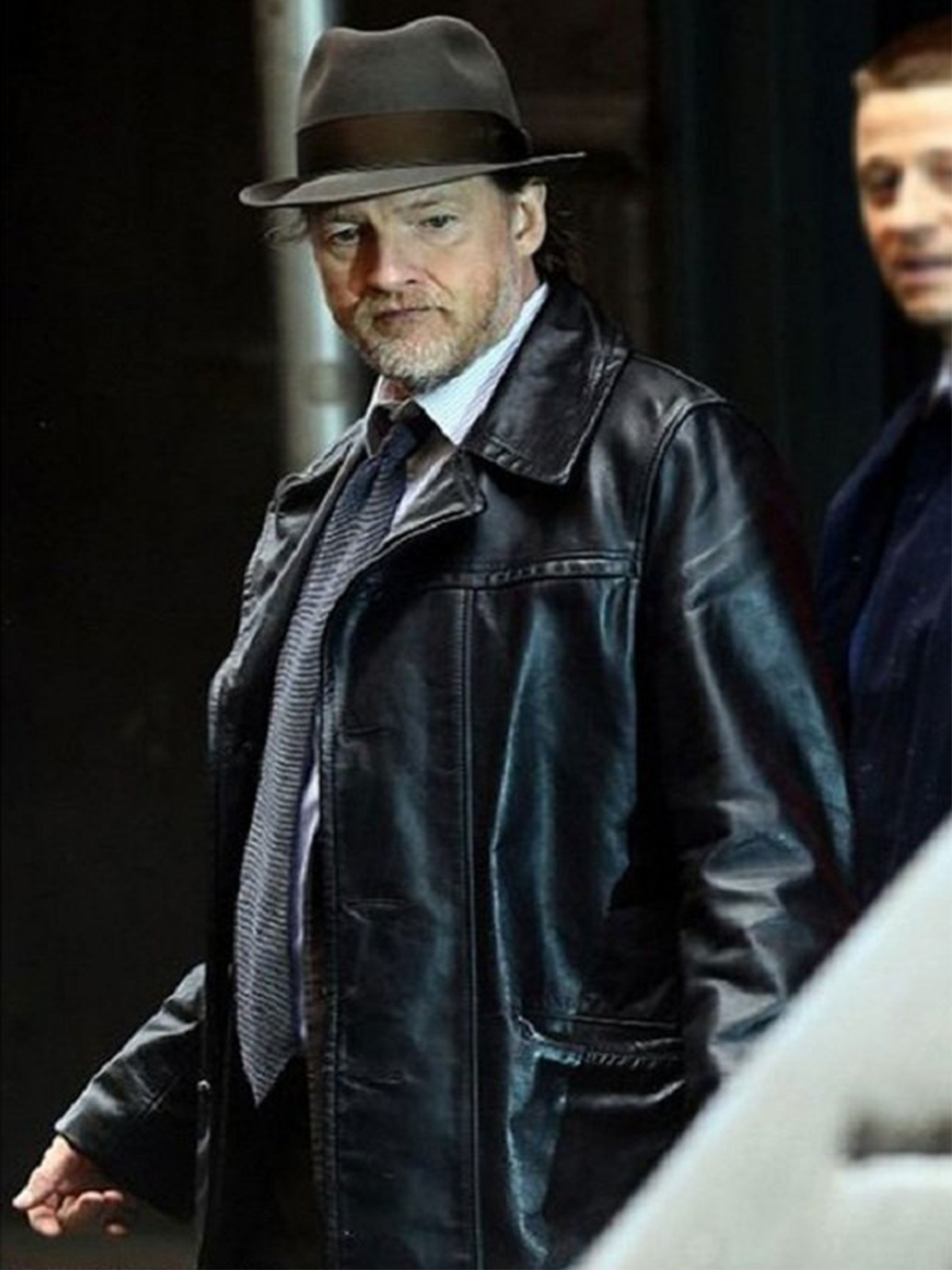 Donal Logue Gotham Leather Coat