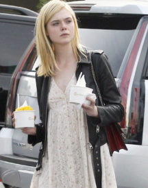 Elle Fanning Motorcycle Leather Jacket