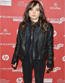 Ellen Page Black Leather Jacket