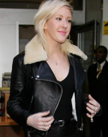 Ellie Goulding Fur Leather Jacket