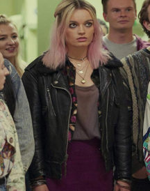 Emma Mackey Sex Education Black Jacket