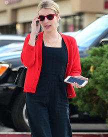 Emma Roberts Festive Stylish Red Jacket