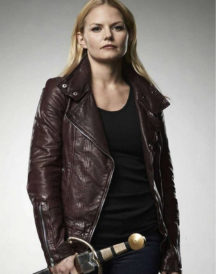 Emma Swan Maroon Leather Jacket