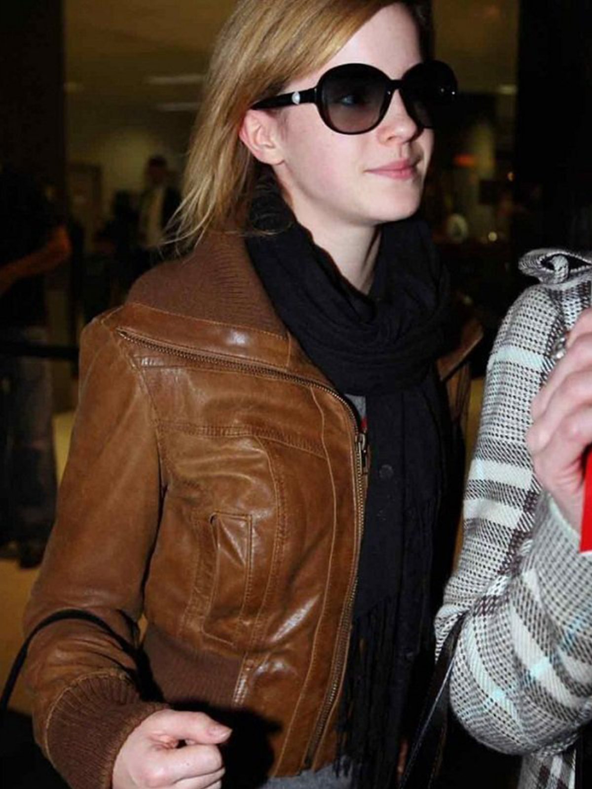 Emma Watson Brown Leather Jacket
