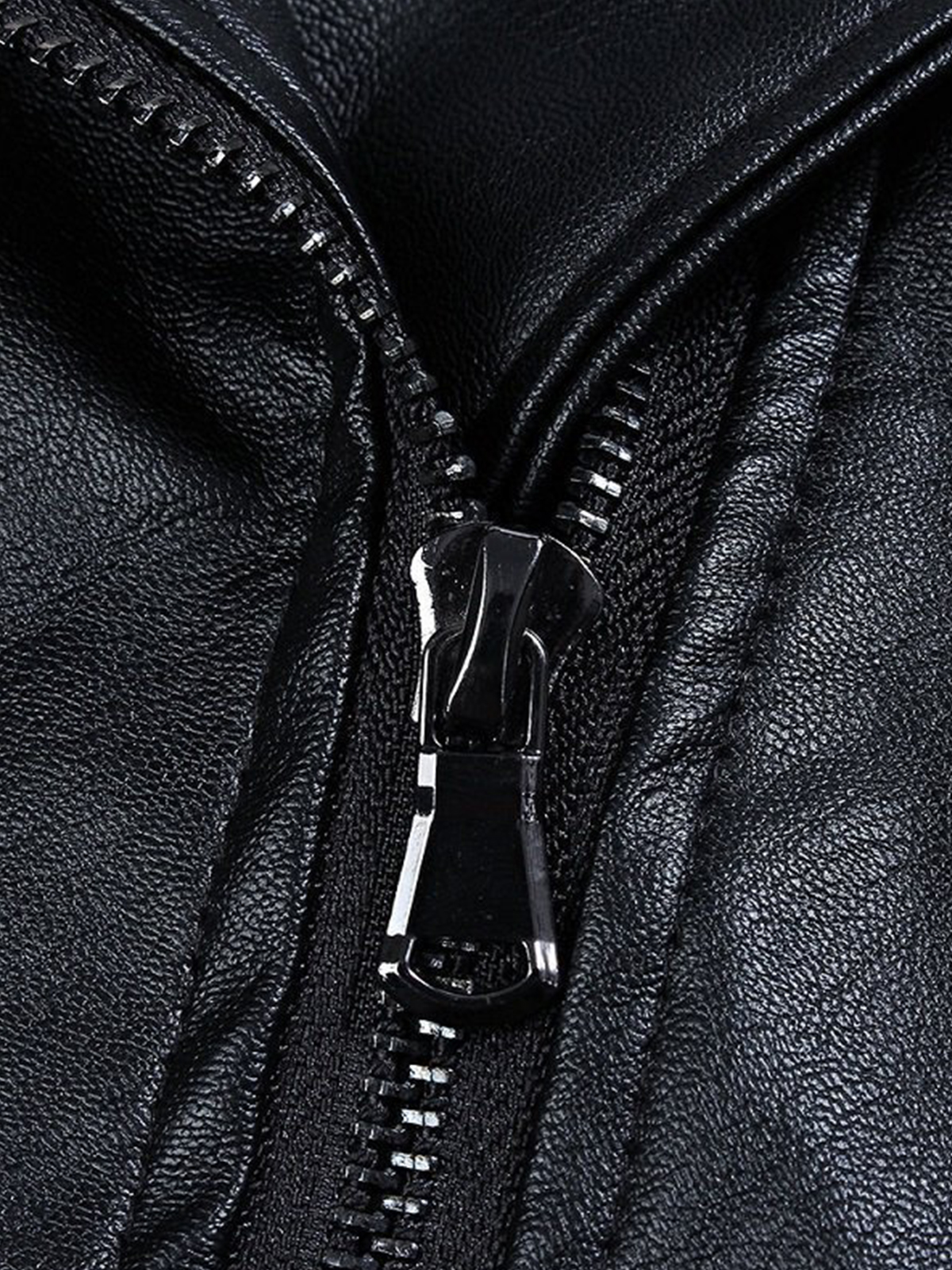 Fashion Elegant Women Hooded Leather Jacket