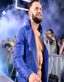 Fergal Devitt Blue Leather Jacket