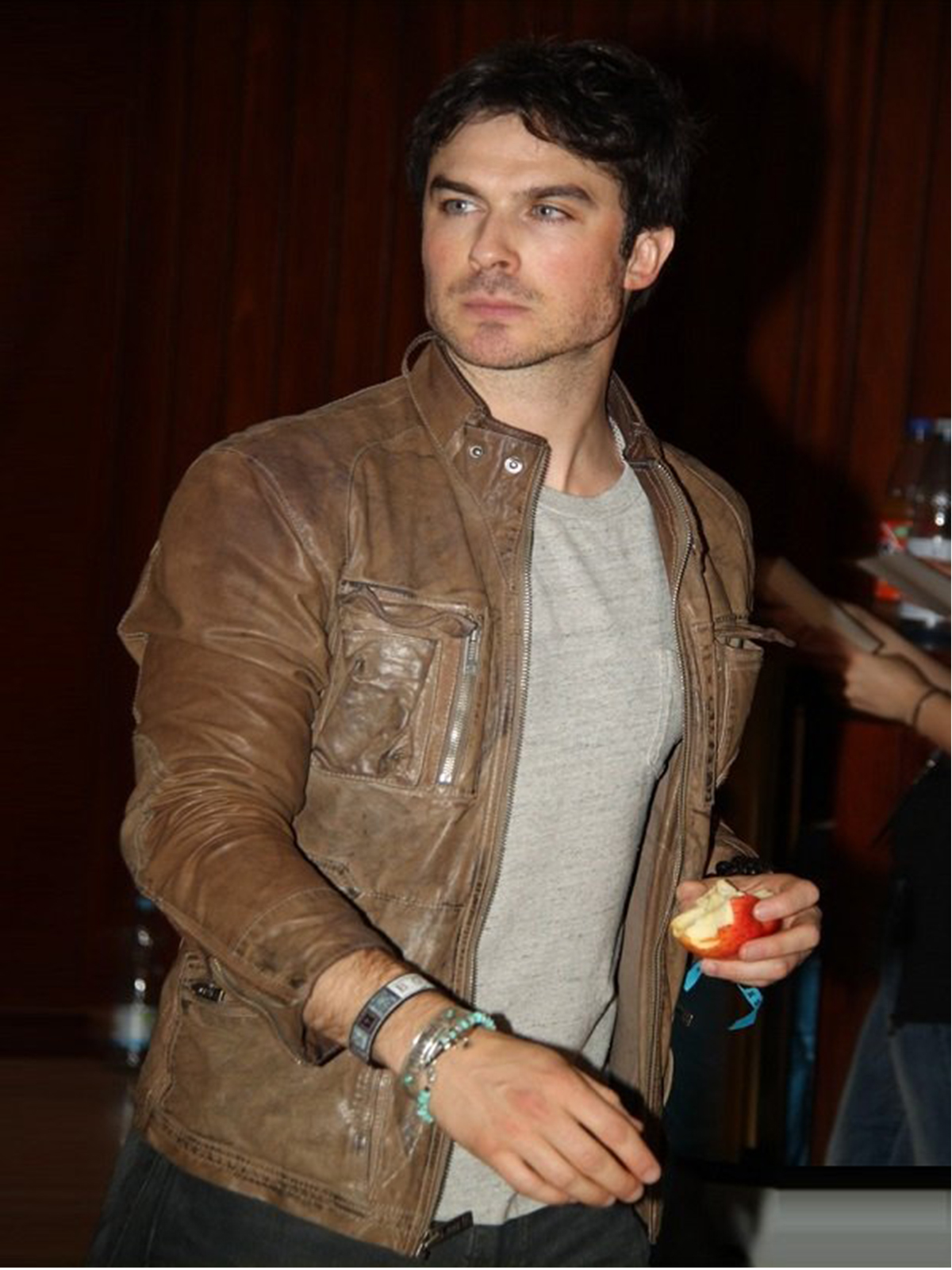 Ian Somerhalder Brown Distressed Jacket