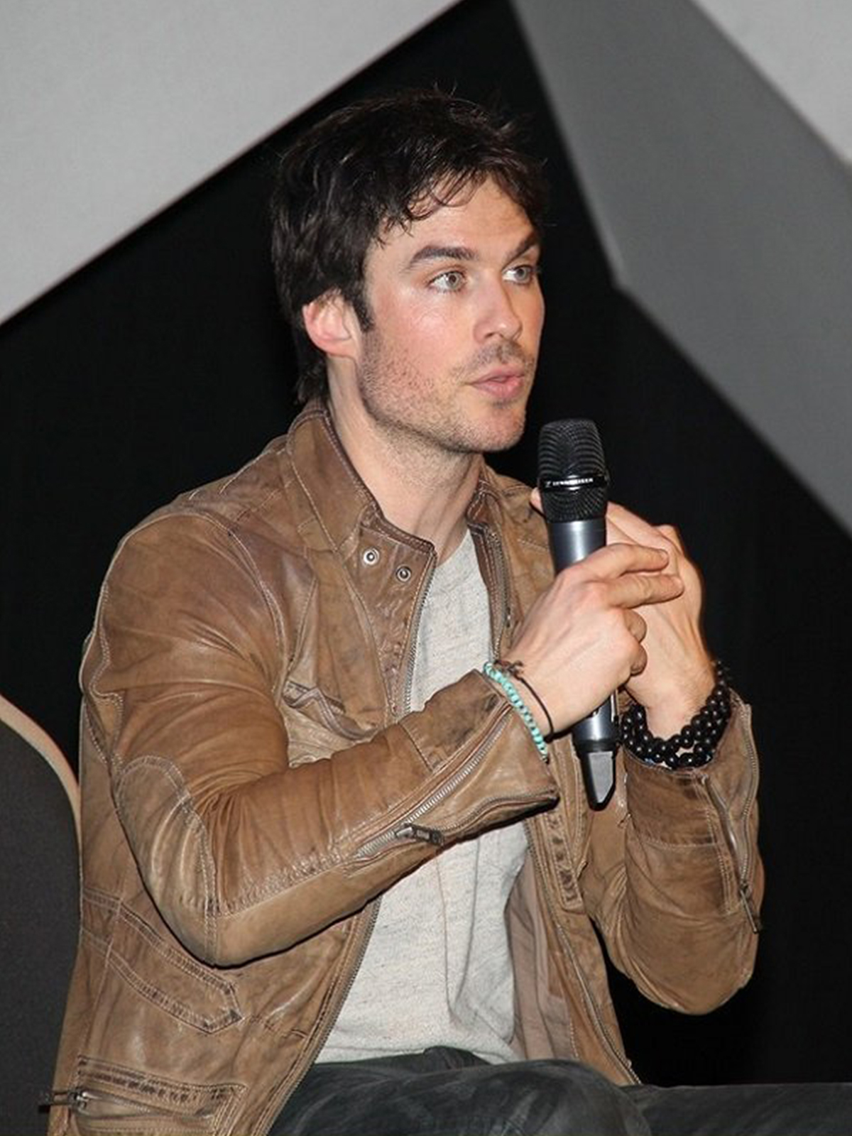 Ian Somerhalder Brown Distressed Jacket