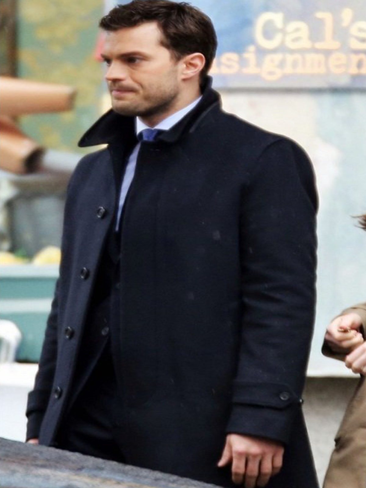 Jamie Dornan Fifty Shades Blue Wool Coat