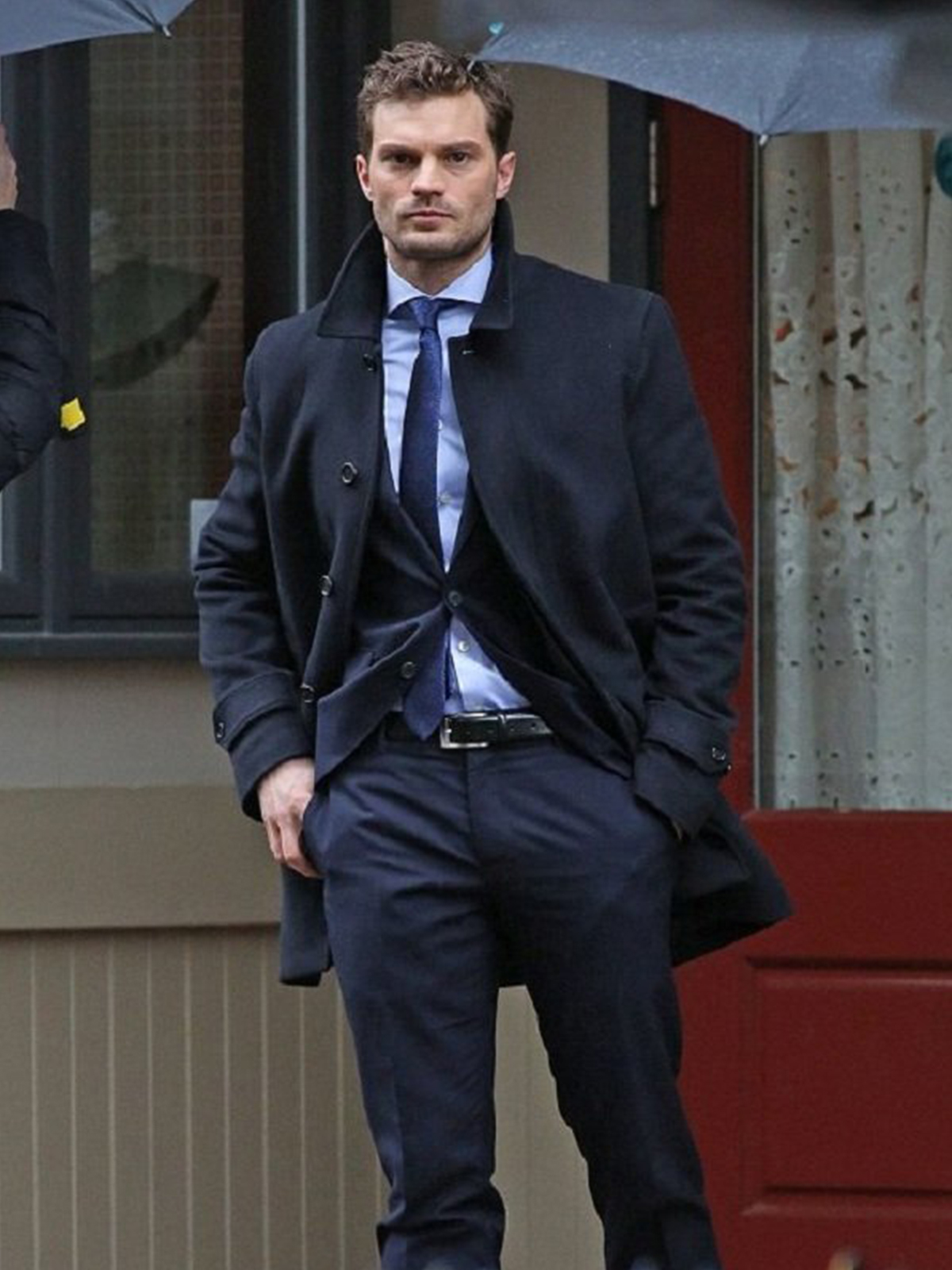 Jamie Dornan Fifty Shades Blue Wool Coat